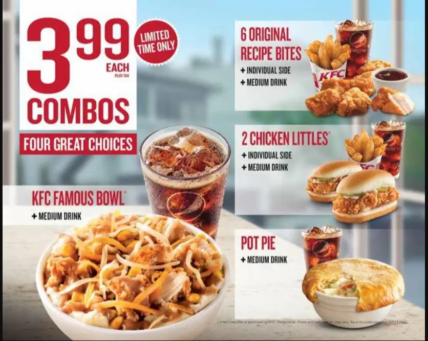 KFC Combos Menu