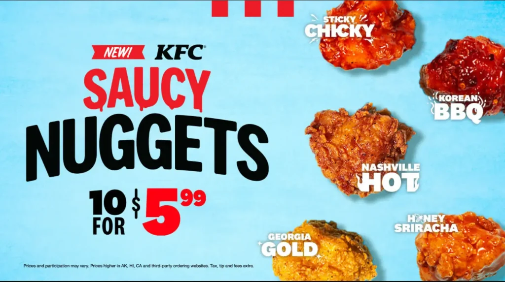 KFC Nuggets Menu